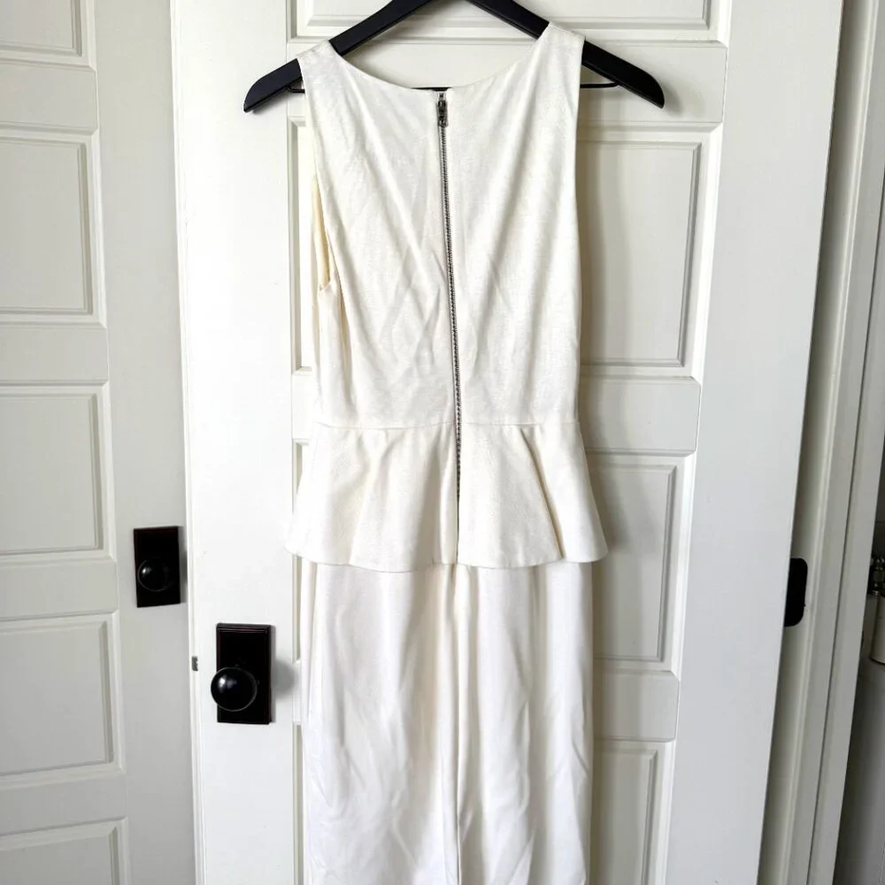 Alice + Olivia Elegant White Peplum Dress - Picture 3 of 4